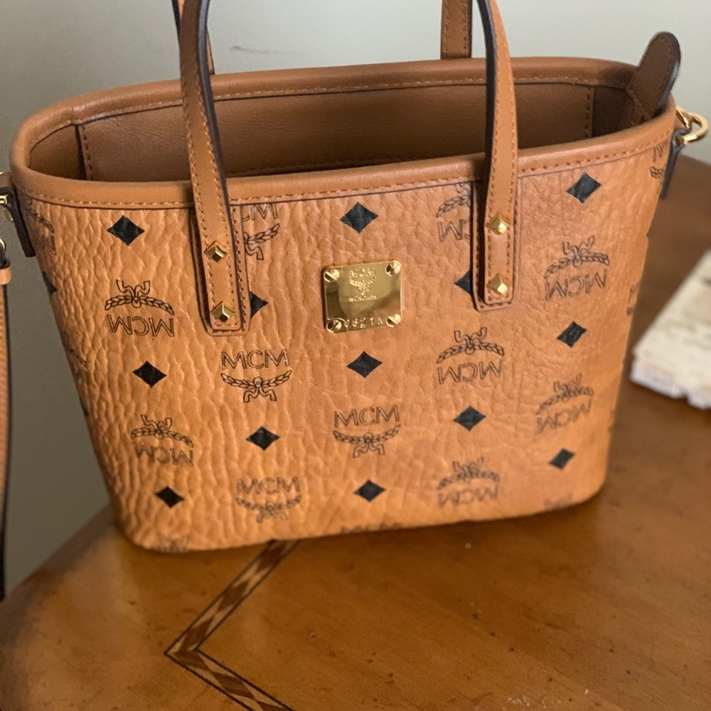 Authentic MCM Anya Mini Top Zip Shopper